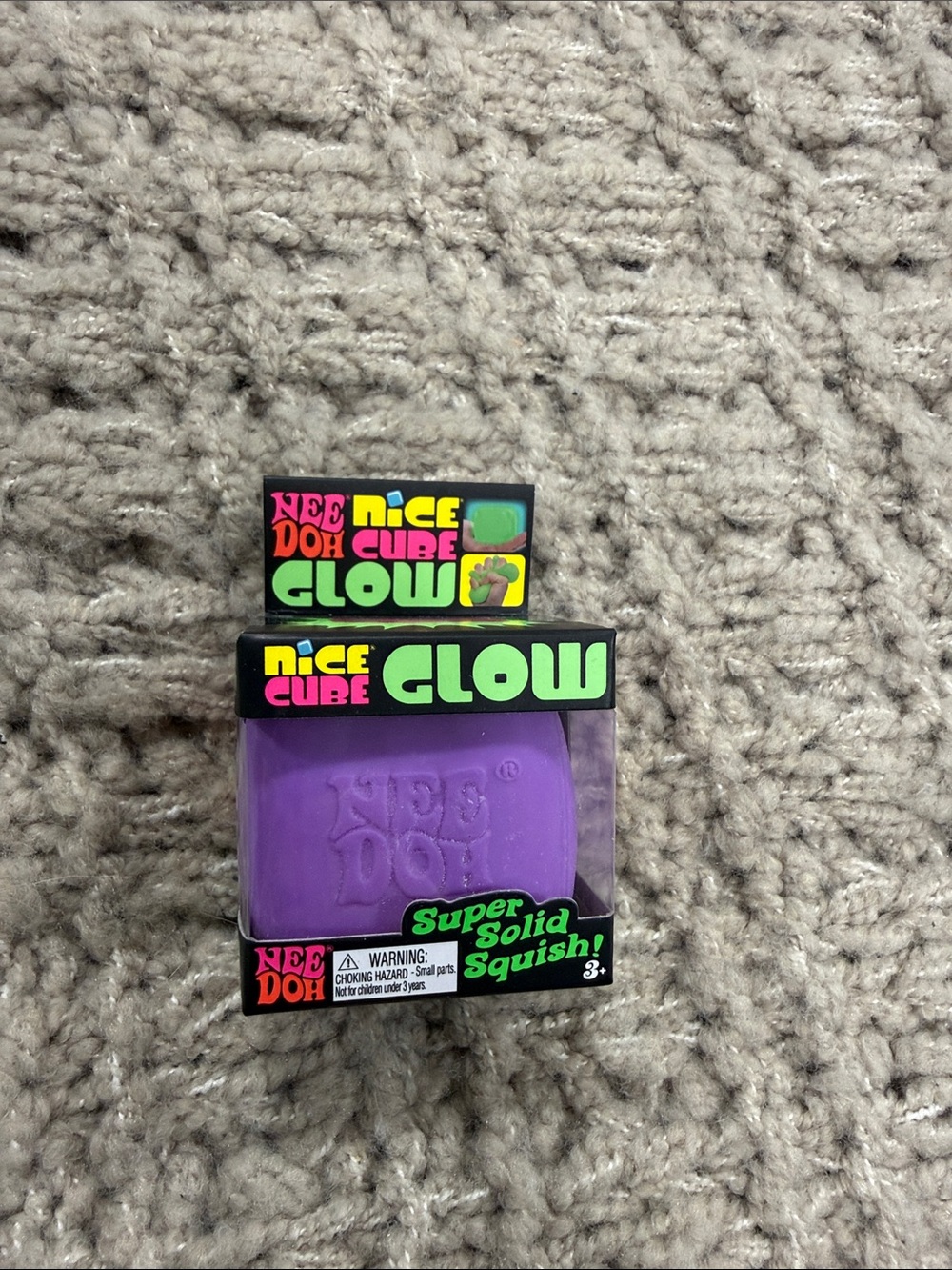 Schylling NeeDoh Nice Cube Glow Purple Super Solid Squish